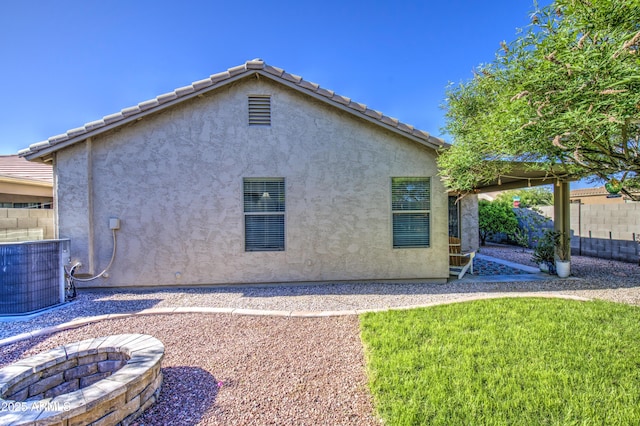 3790 W White Canyon Rd, San Tan Valley, AZ 85144 - back of property featuring cooling unit and stucco siding