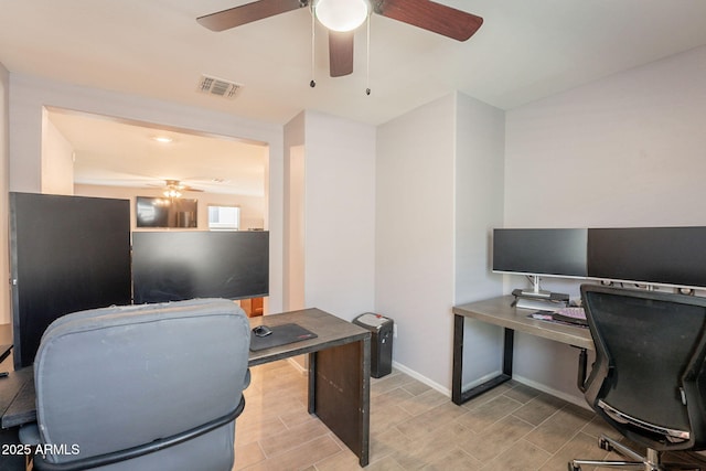 7238 N 126th Ln, Glendale, AZ 85307 - office featuring a ceiling fan and light wood-type flooring