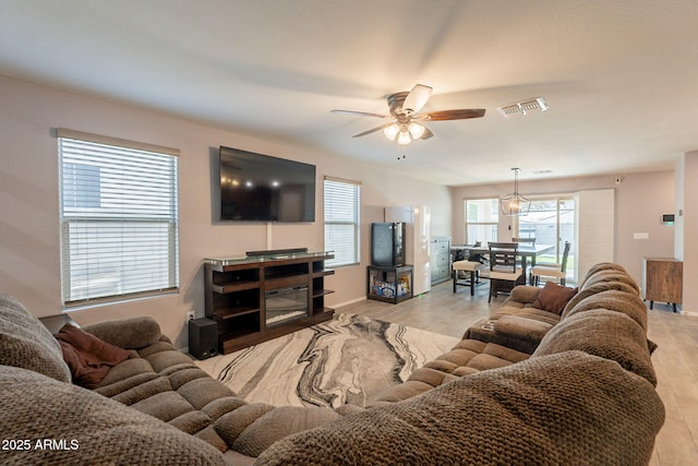 7238 N 126th Ln, Glendale, AZ 85307 - living area with ceiling fan and light wood-type flooring