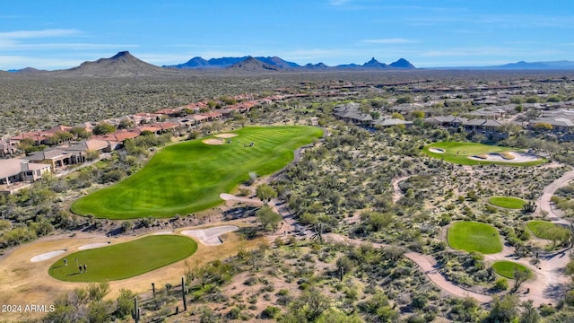 aerial view with a mountain view