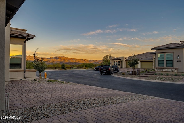 view of road with a mountain view