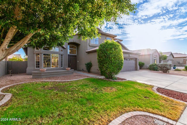 view of front of house with a front lawn