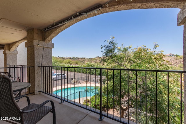 balcony with view of pool