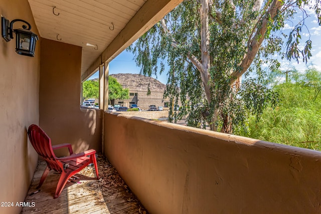 balcony with a mountain view