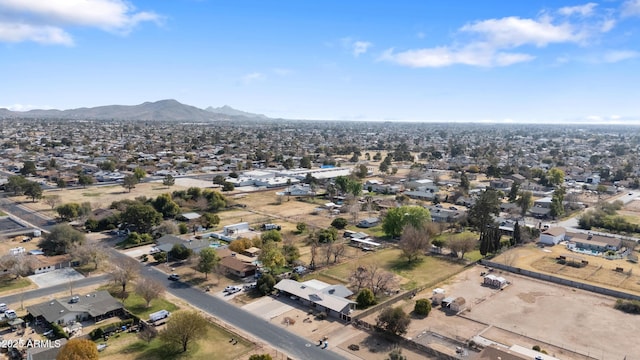 aerial view featuring a mountain view