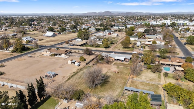 aerial view with a mountain view