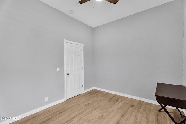 10809 W Harmony Ln, Peoria, AZ 85373 - spare room featuring baseboards, a ceiling fan, and light wood-style floors