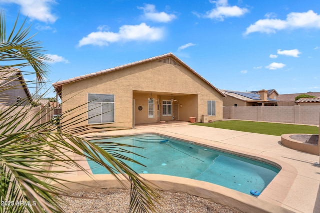 10809 W Harmony Ln, Peoria, AZ 85373 - view of swimming pool with a fenced in pool, a patio, a yard, and a fenced backyard