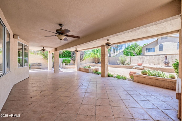 728 W Sandra Ter, Phoenix, AZ 85023 - fenced backyard featuring a ceiling fan and a patio