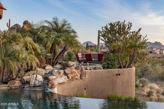 exterior space with a mountain view