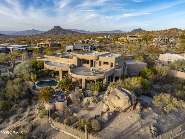 aerial view featuring a mountain view