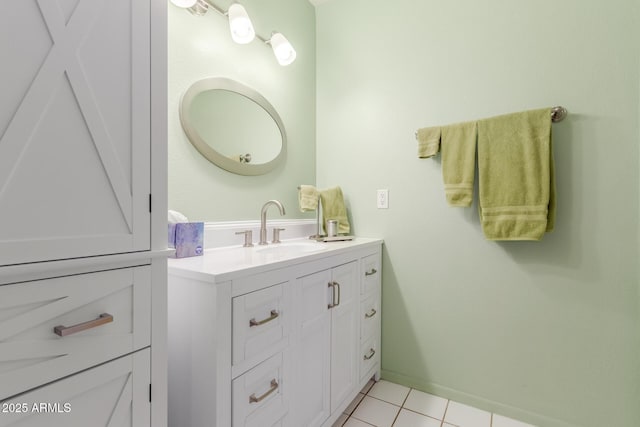 bathroom with vanity and tile patterned floors