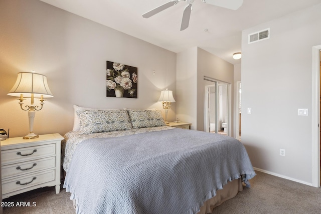 20100 N 78th Pl Unit 2193, Scottsdale, AZ 85255 - bedroom with carpet, a closet, and ceiling fan