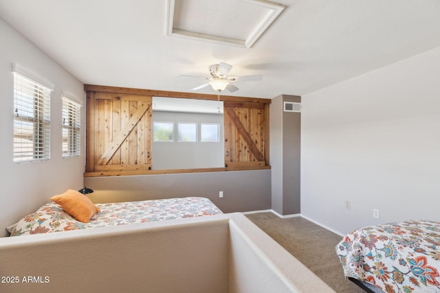 20100 N 78th Pl Unit 2193, Scottsdale, AZ 85255 - bedroom with carpet, attic access, and a ceiling fan