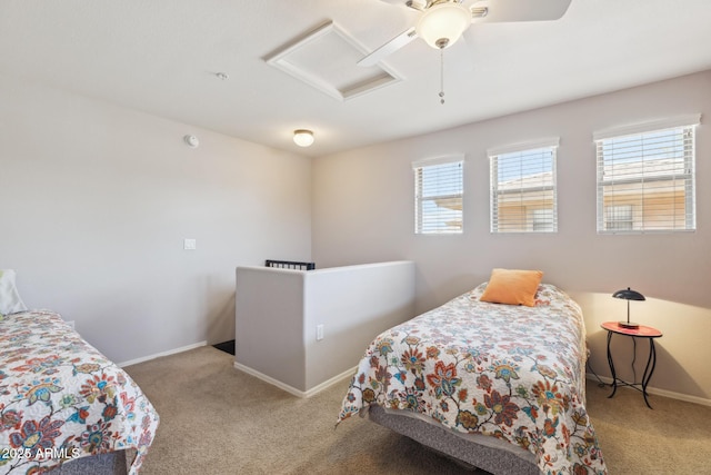20100 N 78th Pl Unit 2193, Scottsdale, AZ 85255 - carpeted bedroom featuring attic access, multiple windows, and ceiling fan