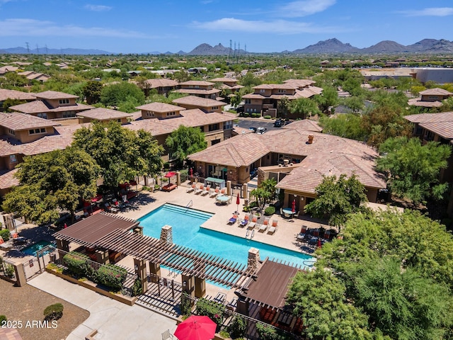 20100 N 78th Pl Unit 2193, Scottsdale, AZ 85255 - community pool featuring a mountain view, a residential view, and a patio area