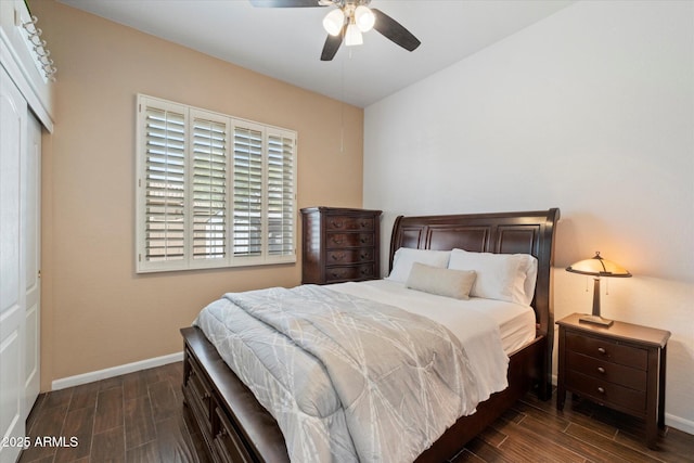 5005 E Baker Dr, Cave Creek, AZ 85331 - bedroom with wood finish floors, baseboards, and ceiling fan