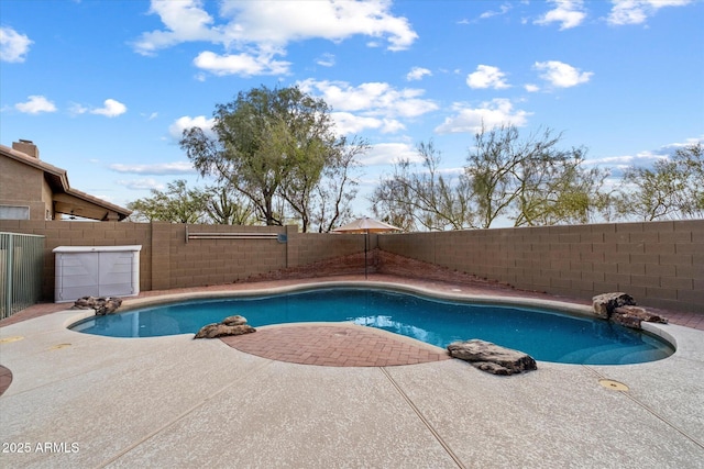 5005 E Baker Dr, Cave Creek, AZ 85331 - view of swimming pool featuring a patio, a fenced in pool, and a fenced backyard
