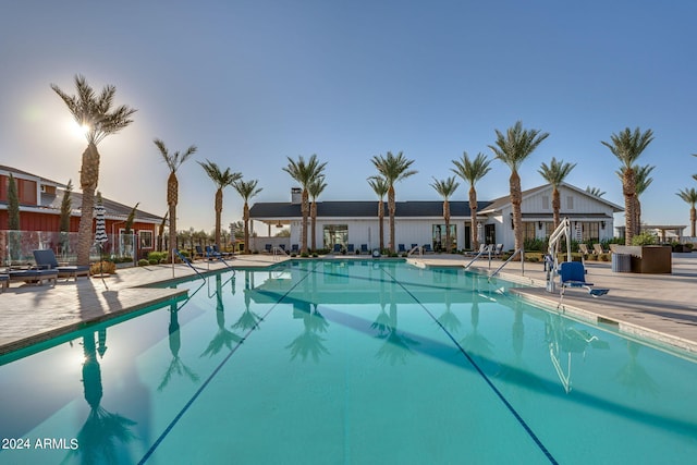 view of pool with a patio