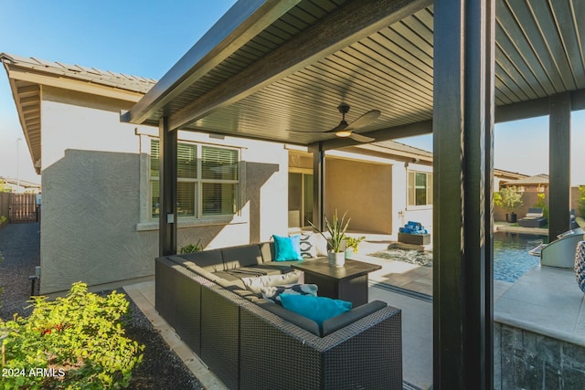 view of patio / terrace featuring ceiling fan