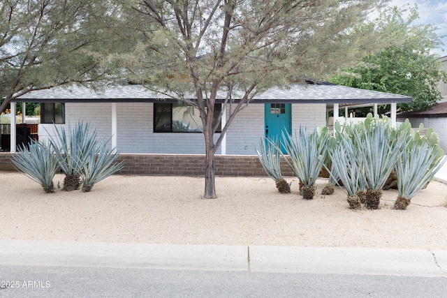 view of single story home