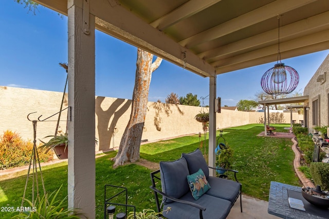 view of patio / terrace with a fenced backyard