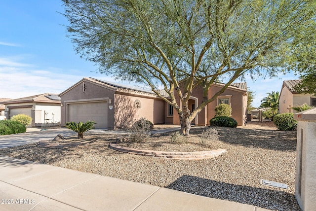 view of front of house with a garage