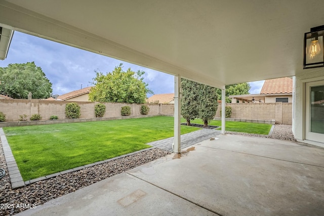 view of patio featuring a fenced backyard