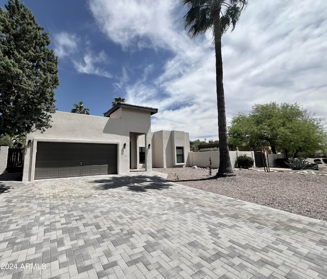 view of front of house with a garage