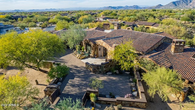 bird's eye view featuring a mountain view