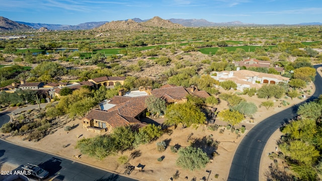 aerial view with a mountain view