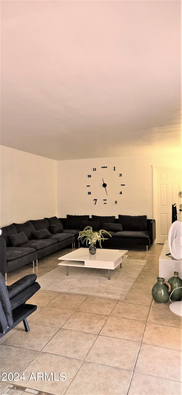 interior space featuring light tile patterned flooring