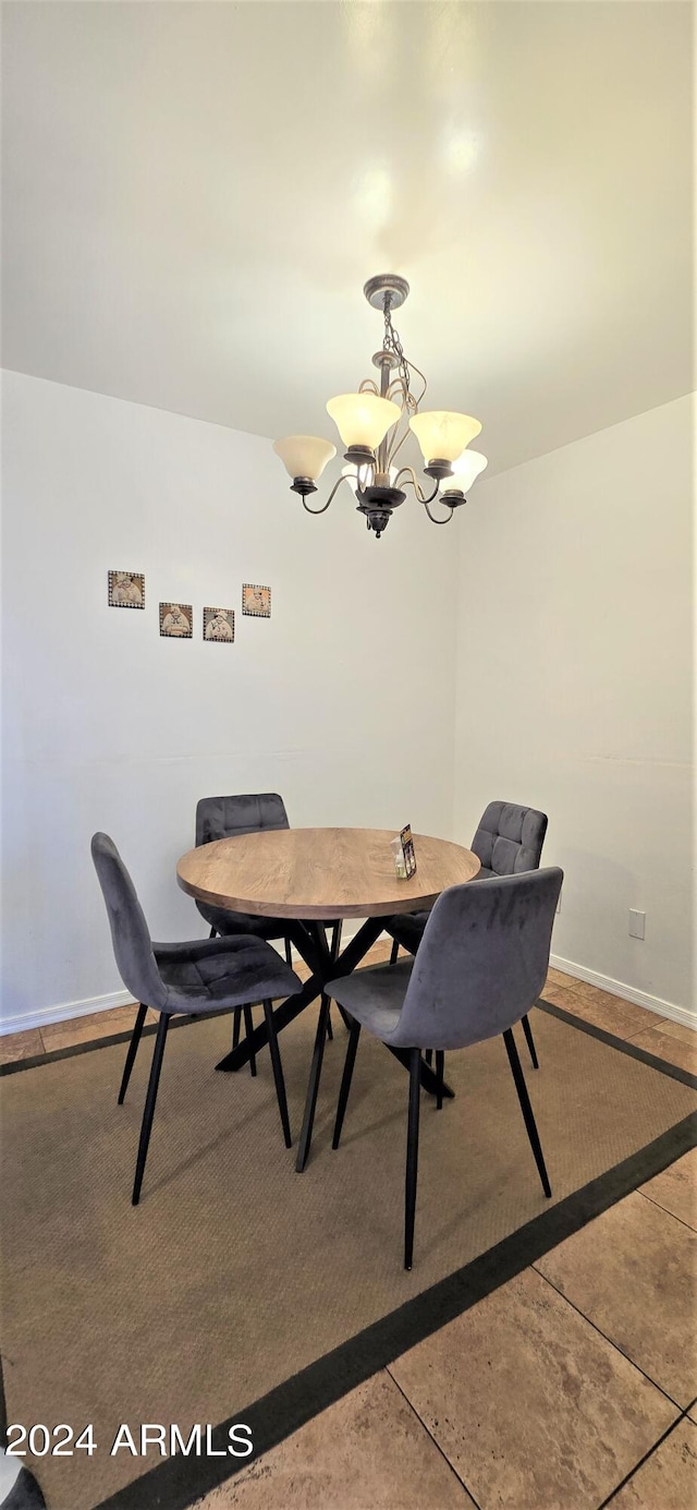 dining room with an inviting chandelier