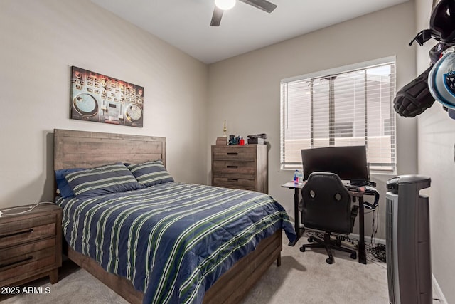 14806 E Crested Crown, Fountain Hills, AZ 85268 - carpeted bedroom with an office area and ceiling fan