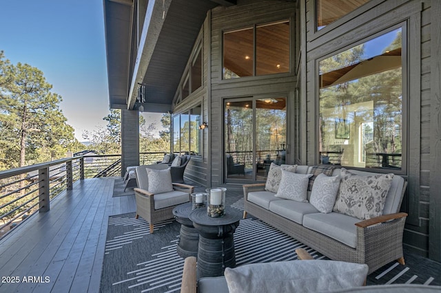 deck featuring an outdoor hangout area