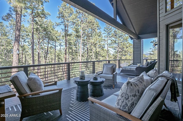 deck featuring an outdoor hangout area