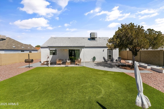 19039 N 47th Ave, Glendale, AZ 85308 - rear view of house with central air condition unit, a patio area, and roof with shingles
