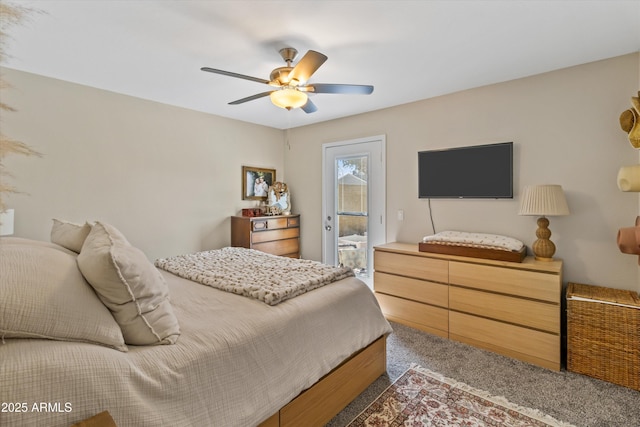 19039 N 47th Ave, Glendale, AZ 85308 - bedroom featuring carpet, access to exterior, and a ceiling fan