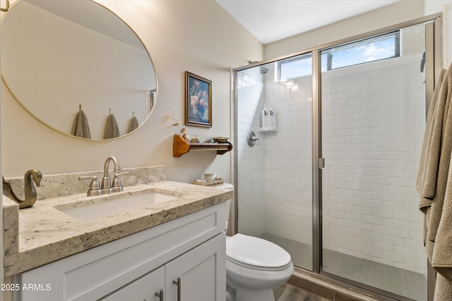 19039 N 47th Ave, Glendale, AZ 85308 - bathroom with toilet, a shower stall, and vanity
