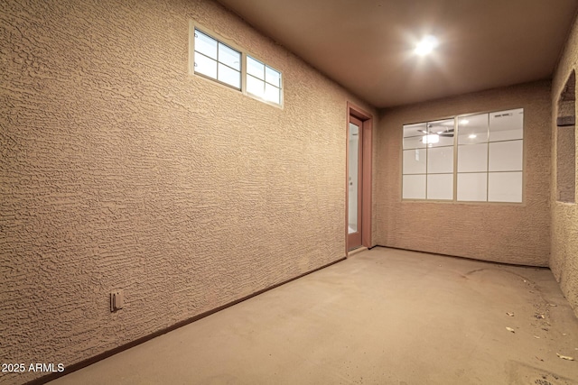 interior space with concrete floors