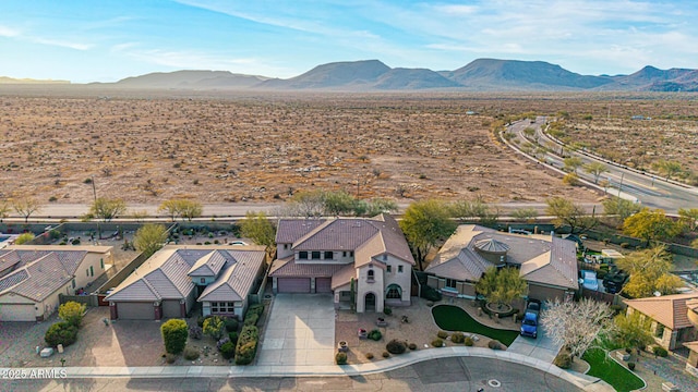 bird's eye view with a mountain view