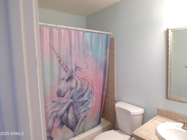 5323 W N Ln, Glendale, AZ 85302 - full bath with vanity, a textured wall, and shower / tub combo