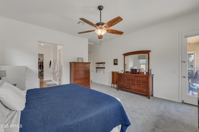 22927 E Via Del Oro, Queen Creek, AZ 85142 - carpeted bedroom featuring a ceiling fan and a walk in closet