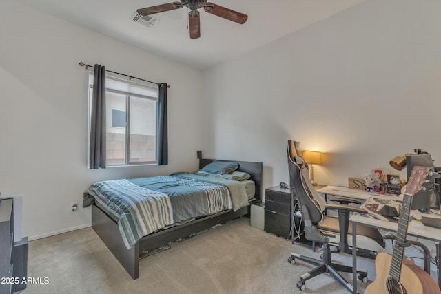 22927 E Via Del Oro, Queen Creek, AZ 85142 - bedroom with carpet, an office area, and ceiling fan