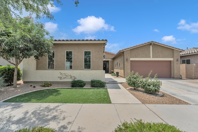22927 E Via Del Oro, Queen Creek, AZ 85142 - mediterranean / spanish-style home with stucco siding, driveway, a garage, and a tile roof
