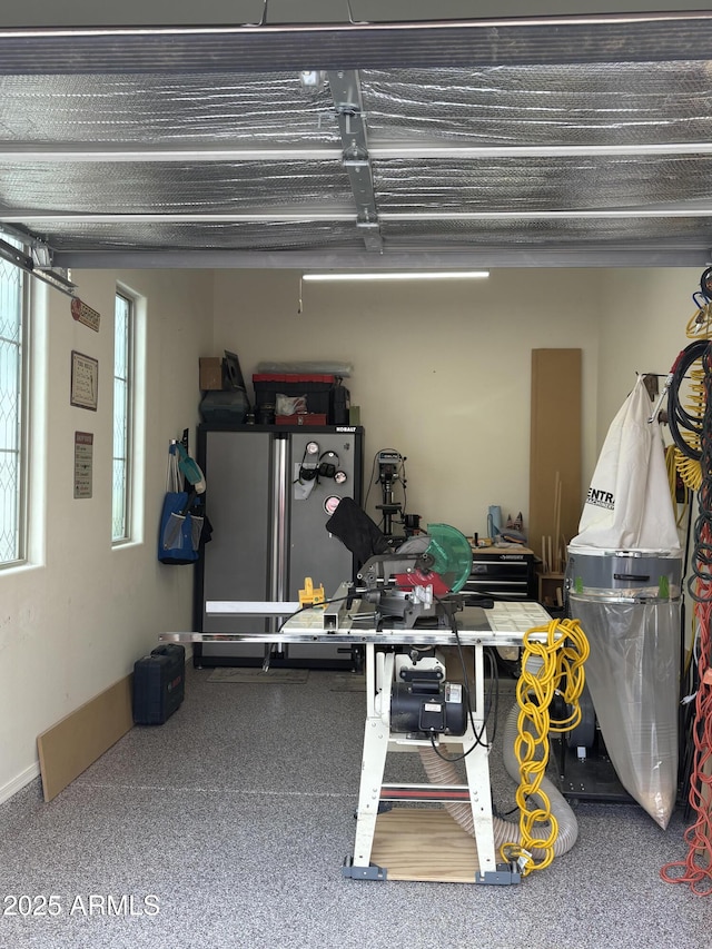 22927 E Via Del Oro, Queen Creek, AZ 85142 - garage with freestanding refrigerator