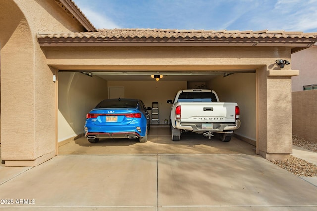 view of garage