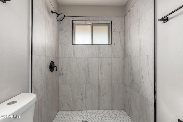 bathroom featuring a shower stall and toilet