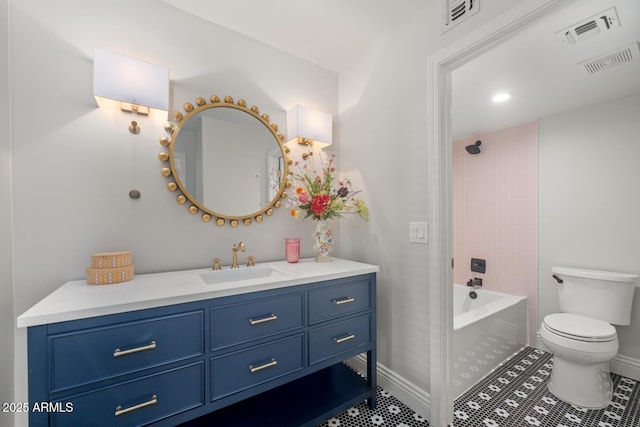 8219 S Pecan Grove Cir, Tempe, AZ 85284 - full bath featuring vanity, toilet, tub / shower combination, tile patterned flooring, and baseboards