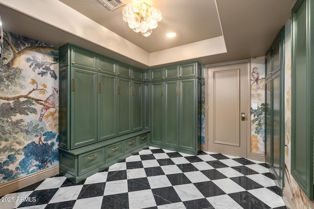 8219 S Pecan Grove Cir, Tempe, AZ 85284 - mudroom with a chandelier and a raised ceiling